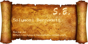 Solymosi Bernadett névjegykártya
